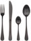 BERGNER Munich - 24-teiliges Besteckset, 6 Messer, 6 Gabeln, 6 Löffel und 6 Teelöffel, 18/10 Edelstahl, modernes avantgardistisches Design, spülmaschinenfest, Mattschwarz