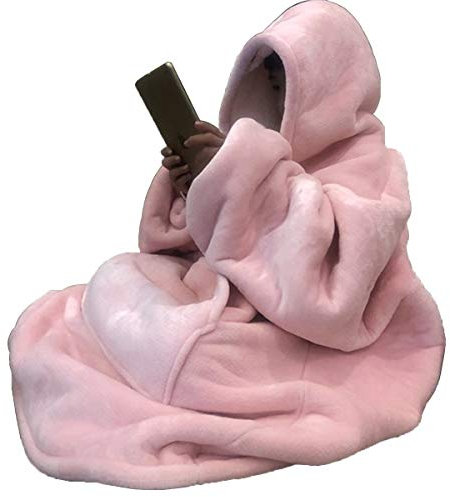 C hello cloud Übergroße Kapuzendecke, tragbarer Kapuzenpullover, bequemer und ultraweicher Sherpa-Fleece, flauschiger Pullover, eine Größe für alle (Marineblau), Rosa, Einheitsgröße Große Größen Tall