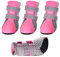 PETCUTE Hundeschuhe Pfotenschutz Wasserdicht Hunde Schuhe Anti-rutsch Schneeschuhe für Hunde mit Reflektierendem Rieme(Rosa M-4.5 * 3.6 cm)