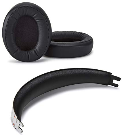 Premium Ohrpolster und Kopfbügel kompatibel mit Kingston HyperX Cloud Flight S und Cloud Flight Kopfhörer (schwarz) Protein-Leder | weicher hochdichter Schaumstoff | einfache Installation