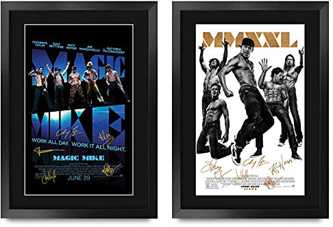 HWC Trading FR A3 Magic Mike Collection x 2 Channing Tatun Gifts gedrucktes Poster mit Autogramm für Film-Fans – A3 gerahmt