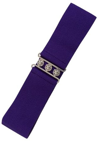 Banned Ceinture Large de Rétro Vintage Élastiquée - Violet (M)
