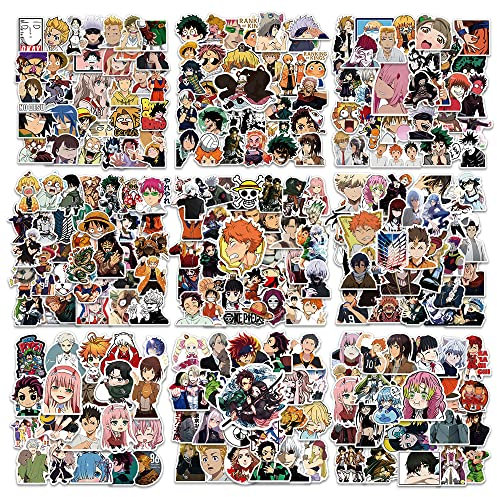 300 Stücke Coole Aufkleber, Japanische Anime Aufkleber, Gemischte Cartoon Vinyl Wasserdichte Aufkleber für Laptop, Gepäck, Skateboard, Auto, Teens