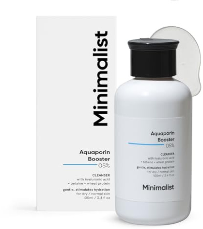 Minimalist 5% Aquaporin Booster Face Wash mit Hyaluronsäure für trockene Haut | Hydrating Sulfat Free Face Wash for Women & Men (100 ml)