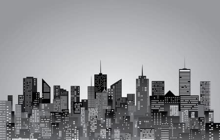 adrium Acryl-Bild 130 x 80 cm: Stadtskylines in Schwarz und Weiß (17932335)