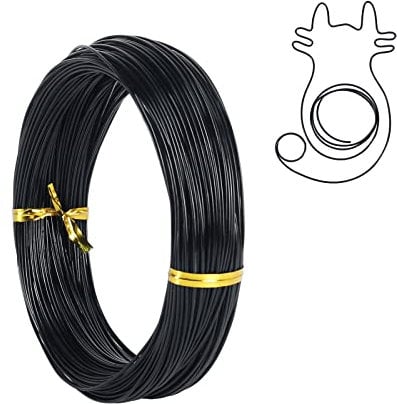 Tenn Well Basteldrah 1mm, 51M Draht Biegsamer Aluminiumdraht zum Basteln Schmuckherstellung Bindedraht Modellierdraht DIY-Skulpturen, Bonsai-Bäume (Schwarz)