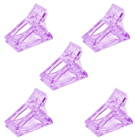 5 Pcs Polygel Nail Clips, Nail Tips Clip for Quick Building Gel, Transparent Nail Clamps, Nail Art Tool Clip