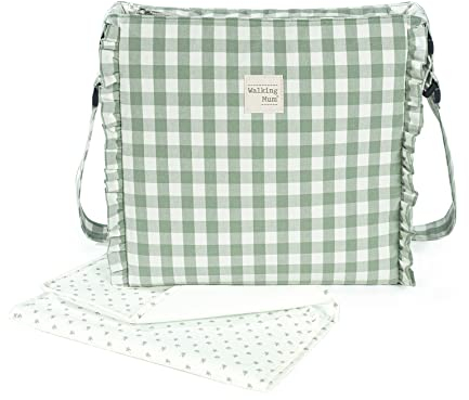 Walking Mum. Bolso Cambiador de Bebé Remy. Bolsa Canastilla para carro o para colgar al hombro. Color Verde. Medidas 32X32X12 cm.
