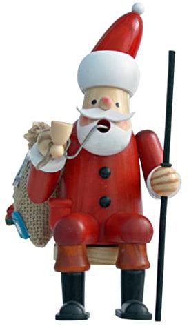 YS Räuchermännchen Räuchermann Räucherfigur Rauchfigur Kantenhocker Weihnachtsmann ca. 18 cm hoch aus Holz Weihnachten Advent Geschenk Dekoration (30169-18), Mehrfarbig