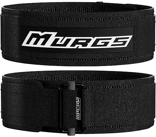 Murgs Weight Lifting Belt | 4 Lifting Belt Gym Belt - Nylon Weightlifting Belt With Metal Buckle For Back Support | Self Locking Weight Belt for Bodybuilding & Deadlift | Gym Belts for Men Women