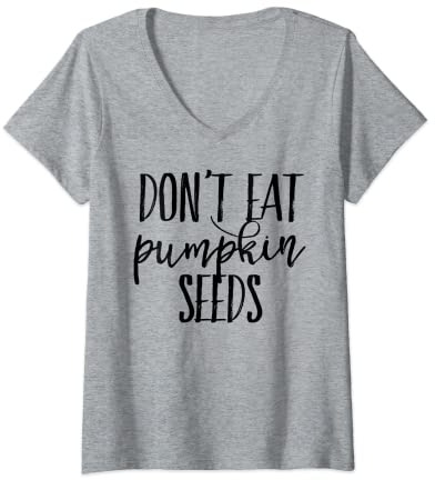 Damen Kürbissamen nicht essen T-Shirt mit V-Ausschnitt