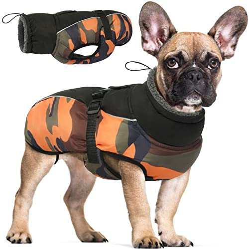 Wasserdichter Hundemantel Winter Warme Hundejacke, Hundebekleidung Outfit für kleine mittel große Hunde, Hundepullover mit Sicheren Reflexstreifen für Labrador Chihuahua Französische Bulldogge