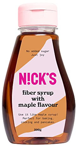 NICKS Fiber syrup au goût de sirop d'érable (300 g) Édulcorant kéto sans sucre ajouté, sans gluten, vegan