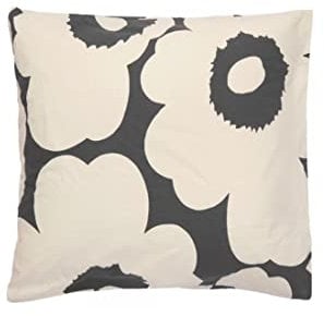Marimekko - Kopfkissenbezug - Unikko - Baumwolle - Charcoal-Off White - 80 x 80 cm