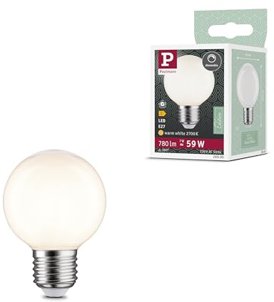 Paulmann 28990 Filament 230V LED Globe G60 E27 7W 230V 780lm dimmbar 60mm Opal Glas 2700K - Warmweiß Leuchtmittel