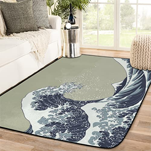 OKCELL Kanagawa Surf Lane Teppich, weich, für Haustiere, Teppich für Kinderzimmer, 120 x 180 cm