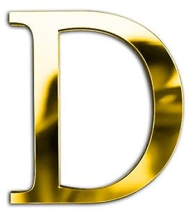 ZoTuoART Gold 20 cm große verdickte 3D Acryl Spiegelbuchstaben – kostenlose Kombination Selbstklebende Spiegel – DIY Sicherheits Wandaufkleber Dekor - Buchstabe D