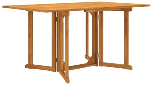 vidaXL Mesa de jardín Plegable Butterfly Madera de Teca 150x90x75 cm