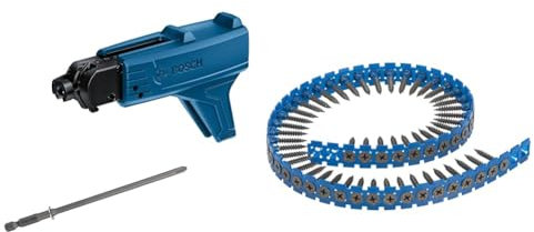 Bosch Professional GMA 55 Magazinaufsatz für Trockenbauschrauber (kompatibel mit allen kabelgebundenen und Akku-Trockenbauschraubern von Professional) + Schnellbauschraube Grobgewinde, 3,9 x 25 mm