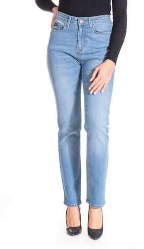 Rica Lewis Femme Coupe Droite Denim Stretch Brossé Zoe Jeans, Bleu, 38 EU