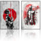 VTRXEG Japanische Samurai Bilder,Japanische Frau Samurai Portrait Poster, Für Wohnzimmer Schlafzimmer Dekorative Poster Ungerahmt (A,2x40x60cm)
