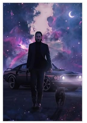 John Wick Reeves Filmposter 8 Leinwandposter Wandkunst-Dekor-Druck Bild Gemälde für Wohnzimmer Schlafzimmer Dekoration ungerahmt 30 x 45 cm