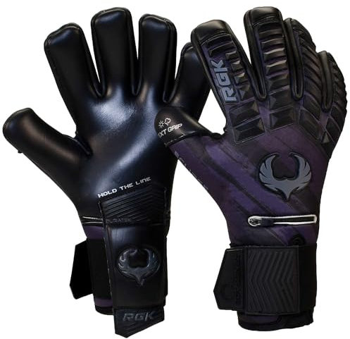 Renegade GK Eclipse Recon Professionelle Torwarthandschuhe Mit Pro-Tek Finger Schutz | 4mm EXT Contact Grip | Schwarz Torwart Handschuhe (Größe 8, Jugend-Erwachsener, Neg. Cut, Level 5)