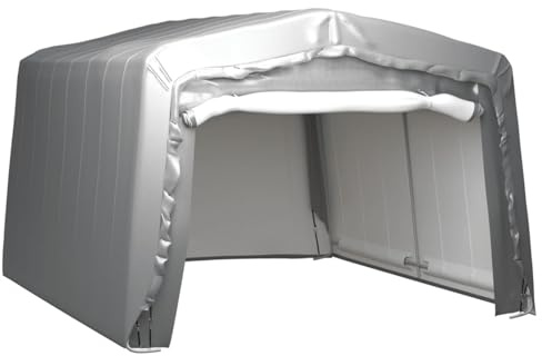 GuyAna Lagerzelt 370x370 cm Stahl Grau GeräTezelt Winterfest Garage Zelt Shelter Zelt Faltgarage