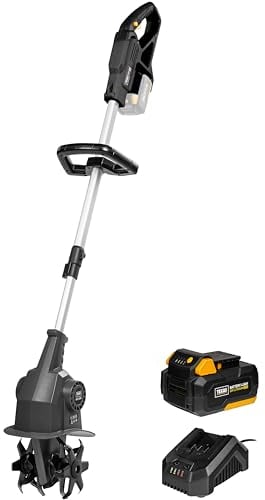 TEXAS HFX 2000 Akku Bodenhacke (Gartenfräse mit 20 Volt, 15,5 cm Arbeitsbreite, 16 cm Frästiefe, inklusive 4 Ah Akku und Ladegerät)
