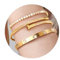 Ahokei 3PC Armband Damen Gold Armband Wasserfest,18K Gold Edelstahl Armbänder Damen Armkette Vergoldet Set,Geschenk für Sie,17+3CM