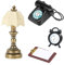 Miniatur Wichtel Zubehör Miniatur Telefon Miniatur Zwischenablage Miniatur Wecker Miniatur Tischlampe Puppenhaus Zubehör Puppenhaus Möbel für DIY Puppenhaus Dekor