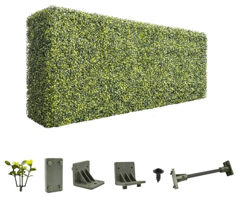 Artificial Boxwood Hedge Wall Evergreen Removable Fake Plants Indoor Outdoor Privacy Wall for Office, Garden, Living Room, Balcony,72 Wx18 Hx12 D