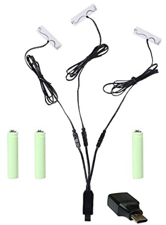 Chenxi Studio 3-in-1 USB/Typ C auf 3 V 2 AA-Batterie, ersetzt 2 AA-Batterien für Spielzeug-Taschenlampe für intelligente Türschloss-Lampe