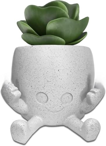 DYOUen Smiling Plant Pot with Fingers Up Succulent Plants Pots Funny Flower Planter Cute Table Swinging Decor for Indoor Outdoor