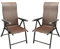 DEGAMO 2X Klappsessel Gartensessel Antibes Hochlehner, Metall und Polyrattan braun, 7-Fach verstellbar, faltbar, Outdoor
