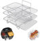 Grille Air Fryer Accessoires Air Fryer Rack Acier Inoxydable Multifonctionnel à Trois Couches Grill Accessoires de Friteaux à Air Chaud