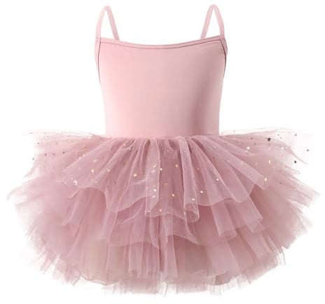 LYZOURBB Baby Girls Camisole Tutu Dresses Strap Shiny Tulle Ballet Leotard Ballerina Costume for Dance Girls 1-6 Years