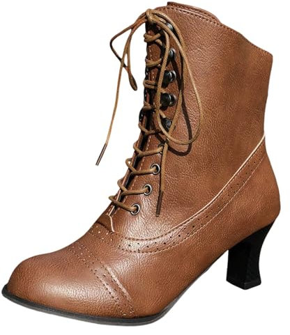 Moda Scarpe Nero Stivali con tacco alto di grandi dimensioni per le donne stivali stile britannico stivali corti con tacchi spessi, metà polpaccio stivali da moto per sandali Zeppe Punta Chiusa