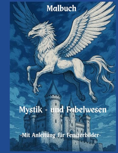 Mystik- & Fabelwesen - Malbuch: Für große und kleine Kinder -mit einer Anleitung für Fensterbilder-