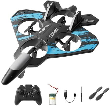 Hellery Avion Télécommandé, Planeur de Loisir, Résistant Aux Chocs, Jouet D'extérieur Portable, Facile à Piloter, pour Adultes et Enfants, Bleu