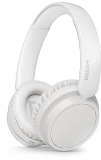Philips TAH5219WT/00 Cuffie Bluetooth Wireless On‑Ear Leggere – Fino a 65 ore di autonomia, suono naturale, chiamate nitide, bassi dinamici, ricarica USB‑C 2 ore, custodia morbida – Bianco