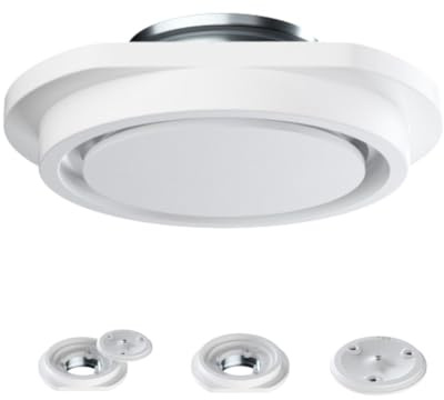 Ventmann Frameless Performance Gypsum Ceiling Diffuser (1 Slot) – 100mm COANDA Airflow Slot Vent, Plaster & Paint Ready, Circular Design, 200 m³/h Capacity (100)