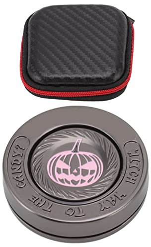 Evil Pumpkin Fidget Slider, Edelstahl Mini rotierende EDC Zappel Spielzeugstress Relief Tötung Zeit bequem, um zartes Wearproof Push Card Game Office Desk Zappel Spinnin zu Spielen