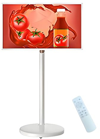GIZMIT Tablet TV Portatile, Smart TV Portatile 4K UHD da 32 Pollici con Supporto su Ruote, Monitor Touchscreen FHD Incell Rotante, Touchscreen Wireless, Webcam da 1200 MP C-8+128G