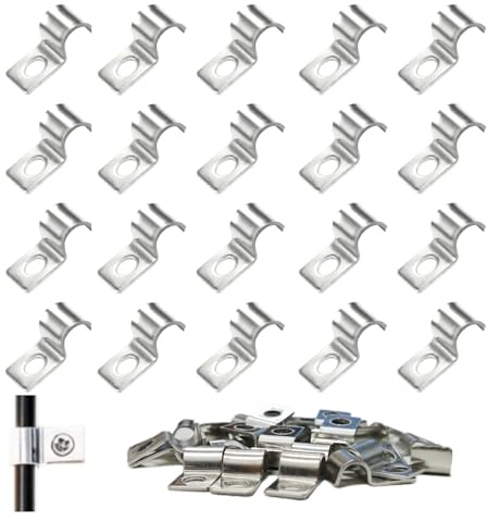 MINGBOLIN 75 Pièces Colliers de Serrage en U,Attache de Fixation pour Tube en U Colliers de Fixation en Métal Collier de Serrage Inox,Trou Unique,pour Câbles,Tuyaux,Grillage (6mm)