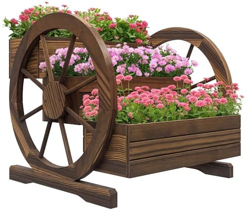 Outsunny Jardinière sur Pieds 3 Étages 62L x 61l x 57H cm Marron