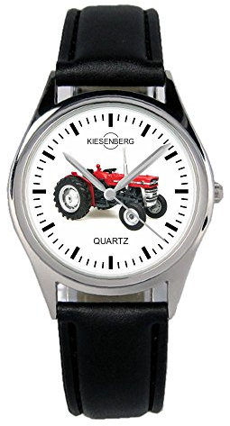 KIESENBERG Armbanduhr Massey Ferguson 135 Traktor Fahrer Geschenk Artikel Idee Fan Damen Herren Unisex Analog Quartz Lederarmband Uhr 36mm Durchmesser B-1620