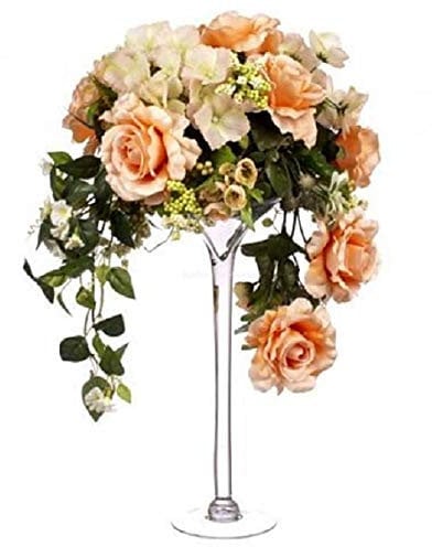 SOLAVIA Tall Clear Glass Holder Vase H40cm D18cm Martini Wedding Arrangement Glass Home Décor