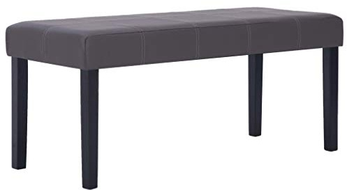 vidaXL Sitzbank 106 cm Grau Kunstleder