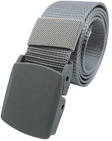 YEHMAN Unisex Gürtel Nylon Belt militärisches Design, mit Kunststoff Schnalle Automatischer Taktischer Gurtel Outdoor Sportarten Stufenlos Verstellbarer Länge 120 cm Breite ca. 3.8 cm - Grau